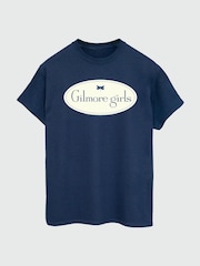 Brands In Blue Women Boyfriend Fit Girls Gilmore Logo 100% Cotton T-Shirt - Image 2 of 3