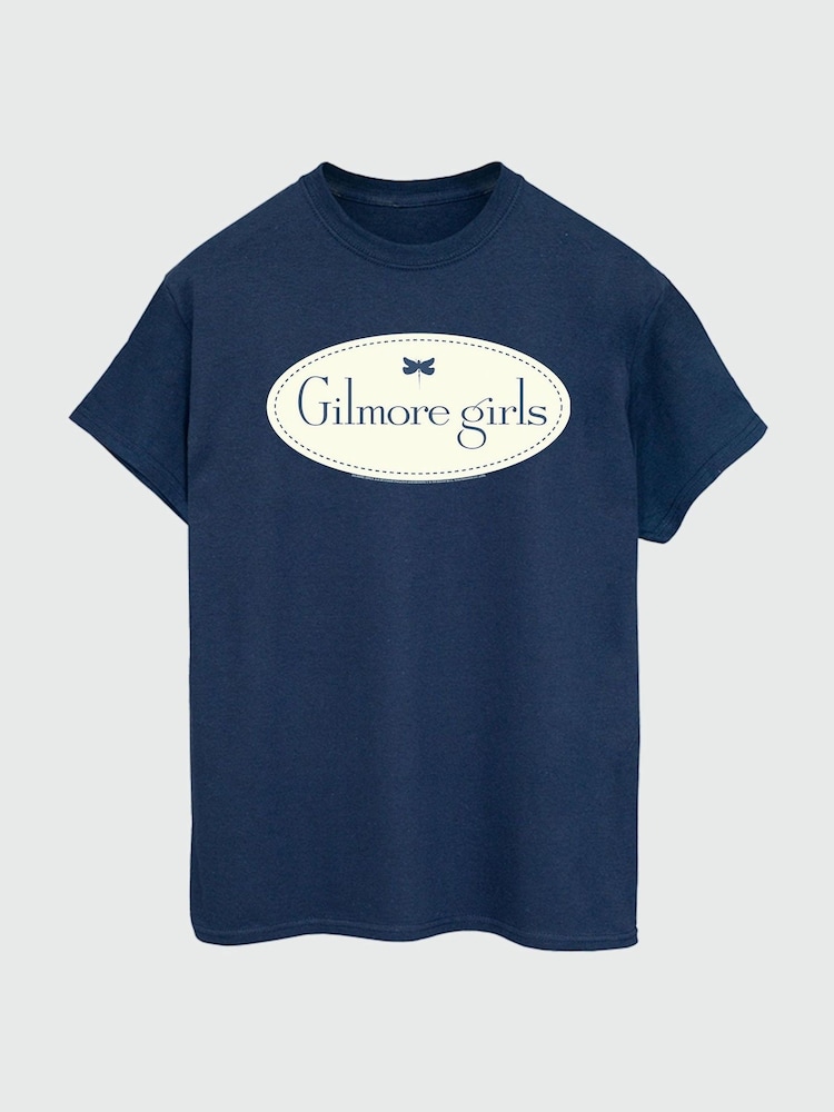 Brands In Blue Women Boyfriend Fit Girls Gilmore Logo 100% Cotton T-Shirt - Image 2 of 3
