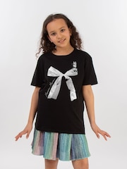 Brands In Black Disney Minnie Mouse Bow 100% Cotton T-Shirt - Image 1 of 3