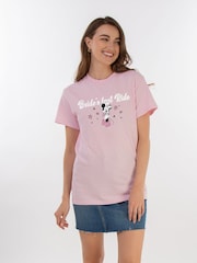 Brands In Pink Women Boyfriend Fit Disney Minnie Mouse Brides Last Ride 100% Cotton T-Shirt - Image 1 of 3