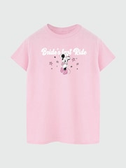Brands In Pink Women Boyfriend Fit Disney Minnie Mouse Brides Last Ride 100% Cotton T-Shirt - Image 2 of 3