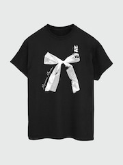 Brands In Black Boyfriend Fit Women Disney Minnie Mouse Bow 100% Cotton T-Shirt - Image 2 of 3