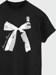 Brands In Black Boyfriend Fit Women Disney Minnie Mouse Bow 100% Cotton T-Shirt - Image 3 of 3