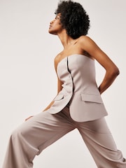 Apricot Grey Tailored Bandeau Waistcoat - Image 4 of 5