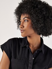Apricot Black Mini Smocked Waist Utility Dress - Image 3 of 5