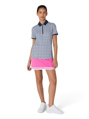 Original Penguin Golf Geo Print Short Sleeve Black Polo Shirt - Image 1 of 5