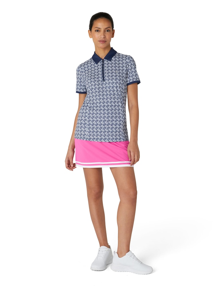 Original Penguin Golf Geo Print Short Sleeve Black Polo Shirt - Image 1 of 5