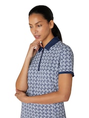 Original Penguin Golf Geo Print Short Sleeve Black Polo Shirt - Image 2 of 5