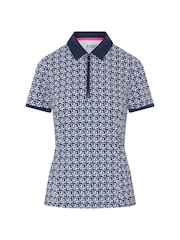 Original Penguin Golf Geo Print Short Sleeve Black Polo Shirt - Image 4 of 5
