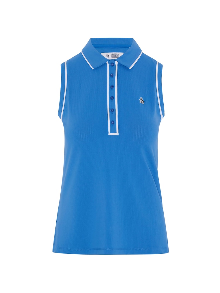Original Penguin Golf Sleeveless Polo Shirt with Piping - Image 3 of 4