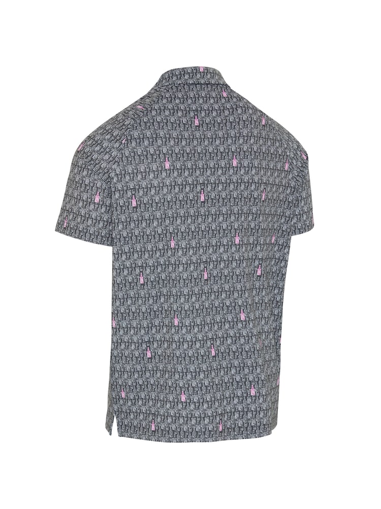 Callaway Apparel Grey Scotch Bottle Novelty Print Polo Shirt - Image 5 of 5