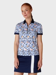 Callaway Apparel Short Sleeved White Polo Shirt Featuring Butterfly Graphic Print - Image 1 of 1