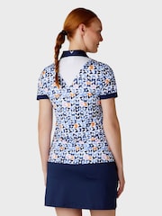 Callaway Apparel Short Sleeved White Polo Shirt Featuring Butterfly Graphic Print - Image 2 of 5