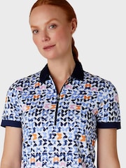 Callaway Apparel Short Sleeved White Polo Shirt Featuring Butterfly Graphic Print - Image 3 of 5
