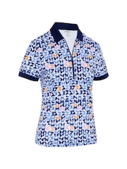 Callaway Apparel Short Sleeved White Polo Shirt Featuring Butterfly Graphic Print - Image 4 of 5