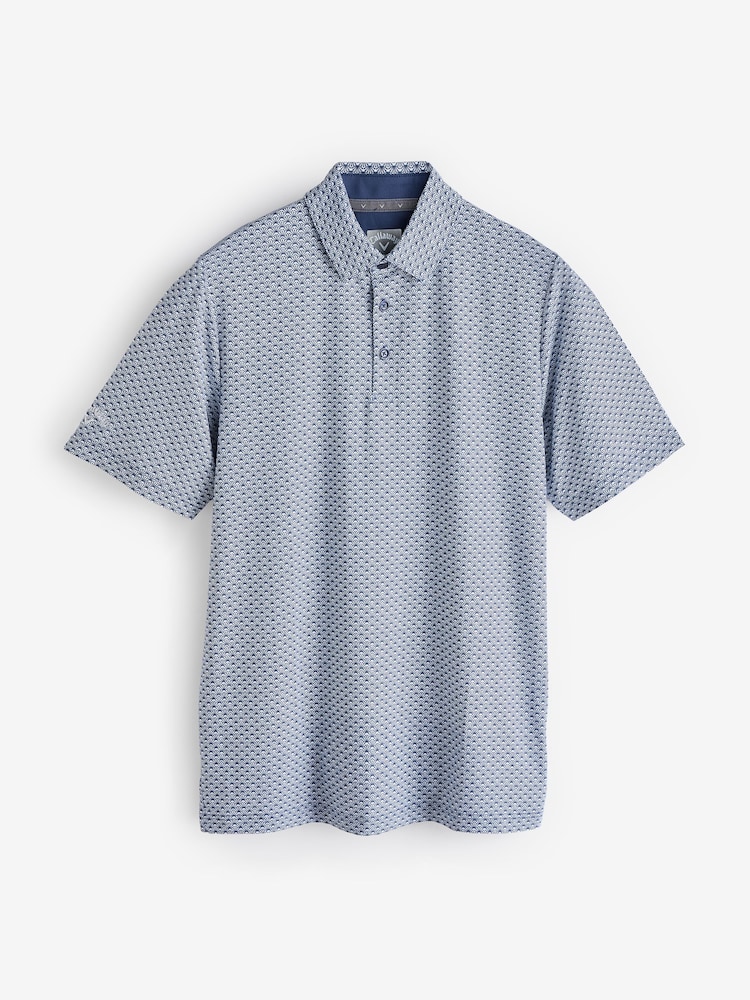 Callaway Apparel Blue Tee All Over Print Polo Shirt - Image 7 of 7