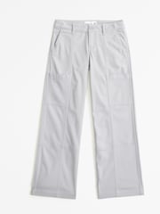 Abercrombie & Fitch Grey Wide Leg Cargo Trousers - Image 1 of 3