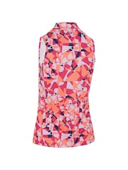 Callaway Apparel Geometric Floral Print Sleeveless Polo Shirt - Image 5 of 5