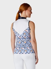 Callaway Apparel Sleeveless White Polo Shirt Featuring Butterfly Graphic Print - Image 2 of 5