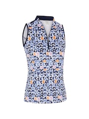 Callaway Apparel Sleeveless White Polo Shirt Featuring Butterfly Graphic Print - Image 4 of 5