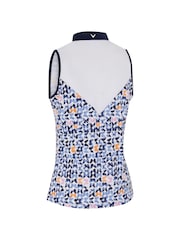 Callaway Apparel Sleeveless White Polo Shirt Featuring Butterfly Graphic Print - Image 5 of 5