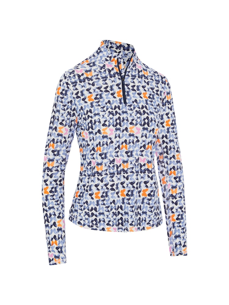 Callaway Apparel Butterfly Geo принт солнцезащитный белый топ - Изображение 1 из 2