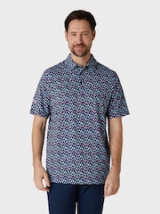 Callaway Apparel Blue Novelty Parrot Print Polo Shirt - Image 1 of 5