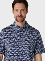 Callaway Apparel Blue Novelty Parrot Print Polo Shirt - Image 3 of 5