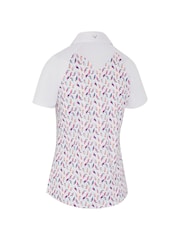 Callaway Apparel Parrot Print Novelty White Polo Shirt - Image 5 of 5