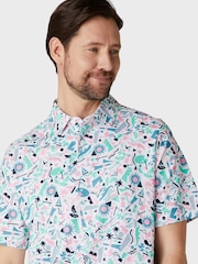 Callaway Apparel Florida Inspired Print Novelty White Polo Shirt - Image 3 of 5