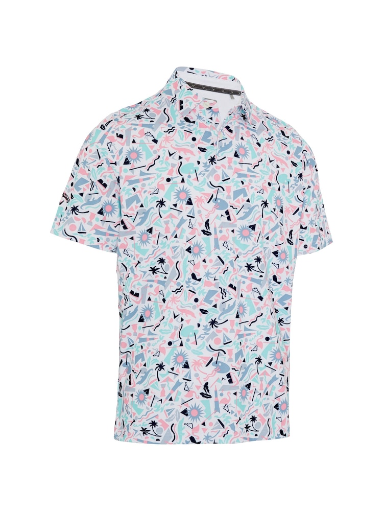 Callaway Apparel Florida Inspired Print Novelty White Polo Shirt - Image 4 of 5