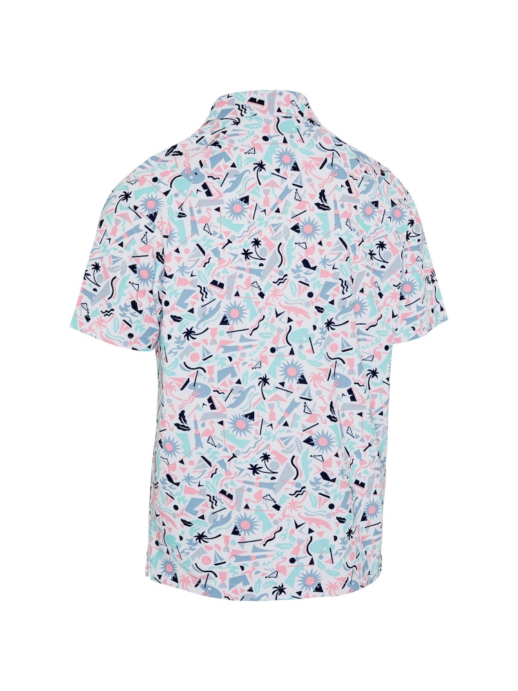 Callaway Apparel Florida Inspired Print Novelty White Polo Shirt - Image 5 of 5