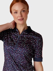 Callaway Apparel Blue Chev Inspired Print Short Sleeve Polo Shirt - Imagen 3 de 5