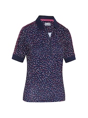 Callaway Apparel Blue Chev Inspired Print Short Sleeve Polo Shirt - Imagen 4 de 5