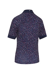 Callaway Apparel Blue Chev Inspired Print Short Sleeve Polo Shirt - Imagen 5 de 5
