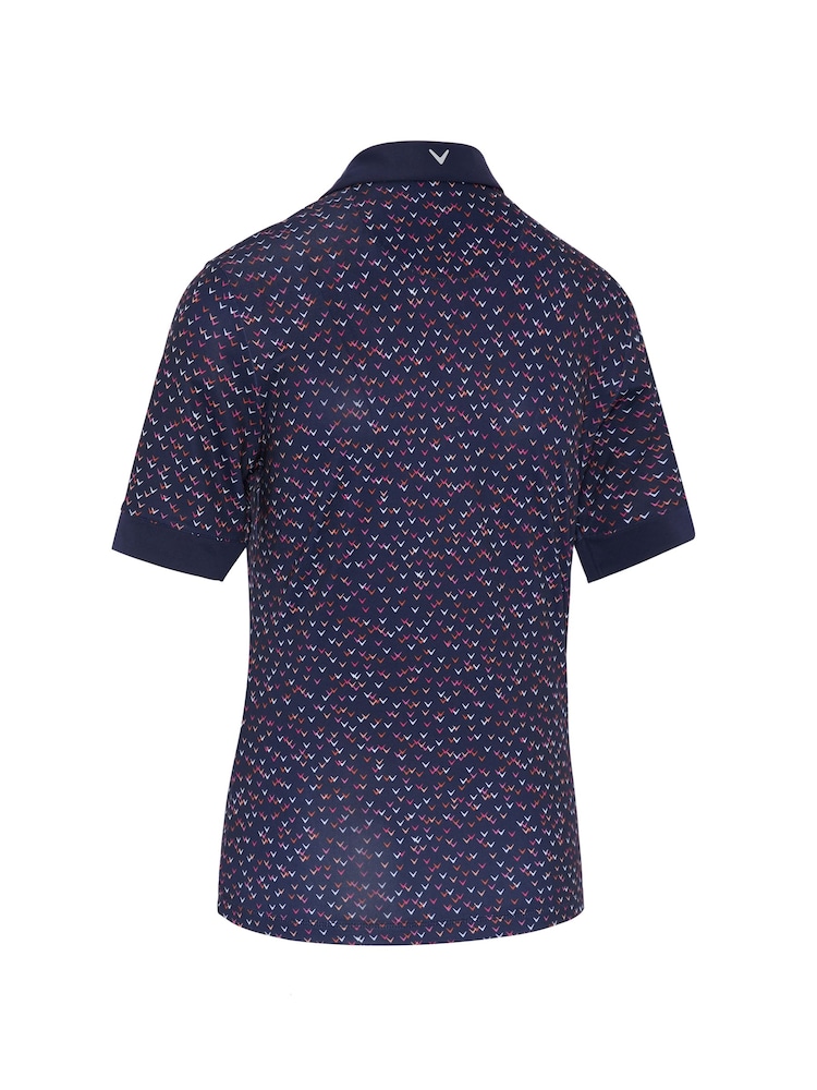 Callaway Apparel Blue Chev Inspired Print Short Sleeve Polo Shirt - Imagen 5 de 5