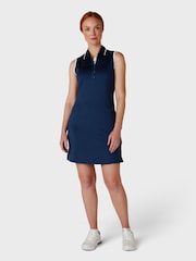 Callaway Apparel Blue Sleeveless Dress Featuring Removeable Shorts - Image 1 of 5