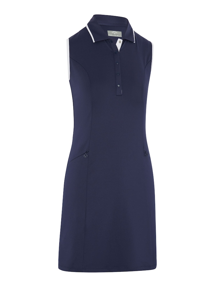 Callaway Apparel Blue Sleeveless Dress Featuring Removeable Shorts - Image 4 of 5