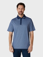 Callaway Apparel Damen blaues Poloshirt mit durchgehendem Muster - Bild 1 von 5