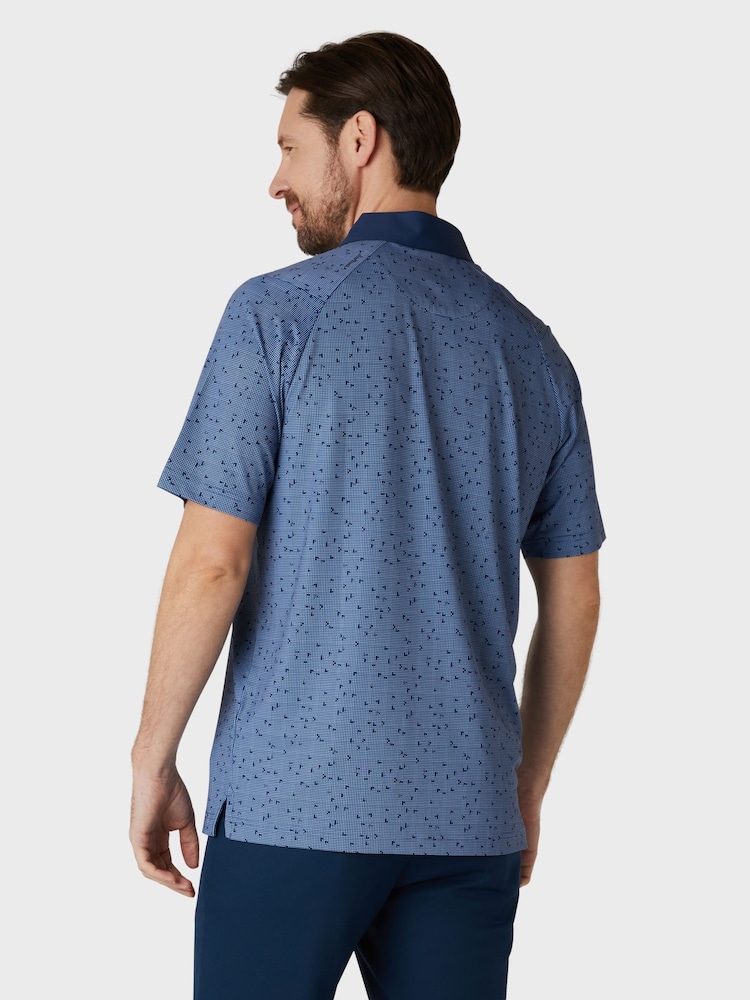 Callaway Apparel Damen blaues Poloshirt mit durchgehendem Muster - Bild 2 von 5