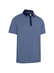 Callaway Apparel Damen blaues Poloshirt mit durchgehendem Muster - Bild 4 von 5