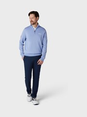 Callaway Apparel Blue Merino Blend Quarter Zip Callaway And Odyssey Logo Sweater - Image 3 of 6