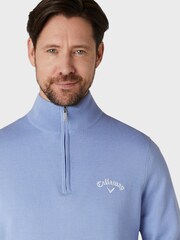 Callaway Apparel Blue Merino Blend Quarter Zip Callaway And Odyssey Logo Sweater - Image 5 of 6
