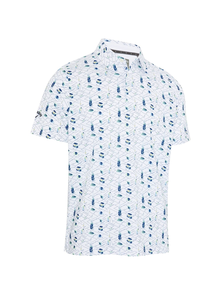 Callaway Apparel Novelty Golf Essentials Print White Polo Shirt - Image 4 of 5