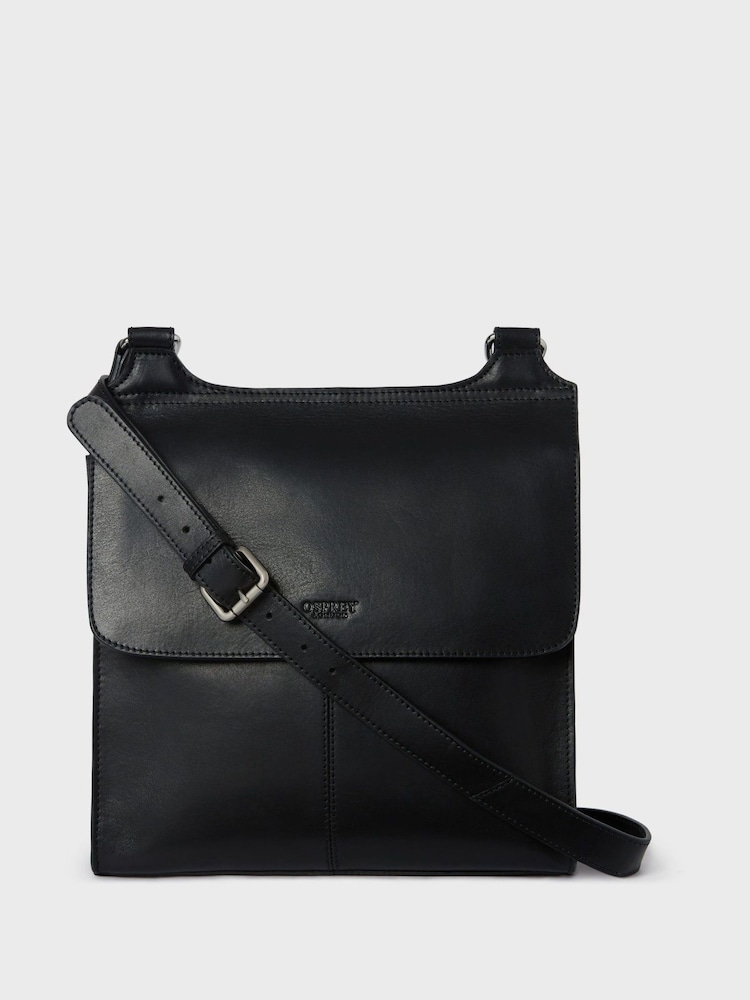 Osprey London Large The Narissa Leather Black Crossbody Bag - Image 1 of 6