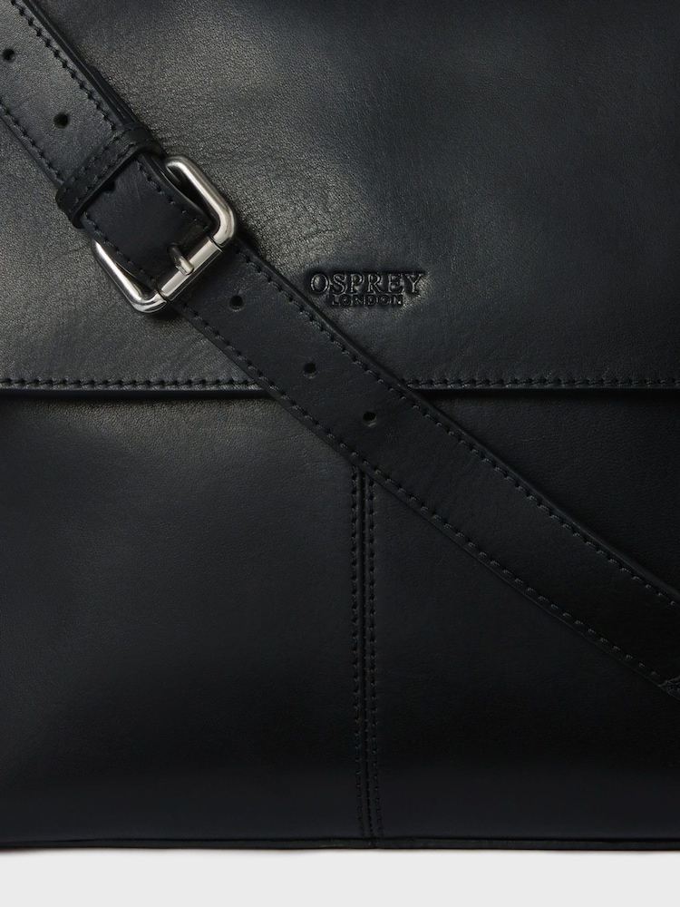 Osprey London Large The Narissa Leather Black Crossbody Bag - Image 6 of 6