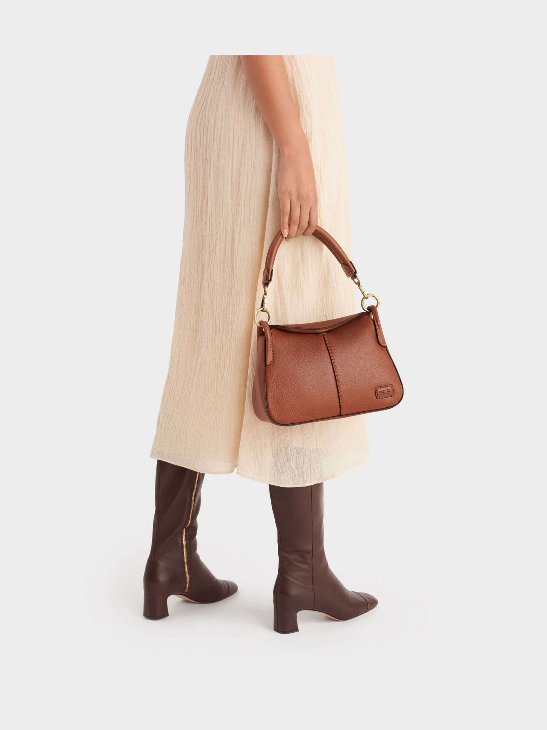 Buy Osprey London Brown Small The Oxford Leather Shoulder Bag from