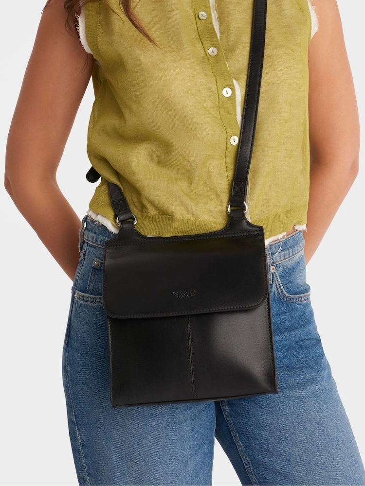 osprey black leather crossbody bag London Womens Ladies Iris Grainy Shoulder in Fashion Handcrafted from Grainy Hide leather Buy OSPREY LONDON Black The