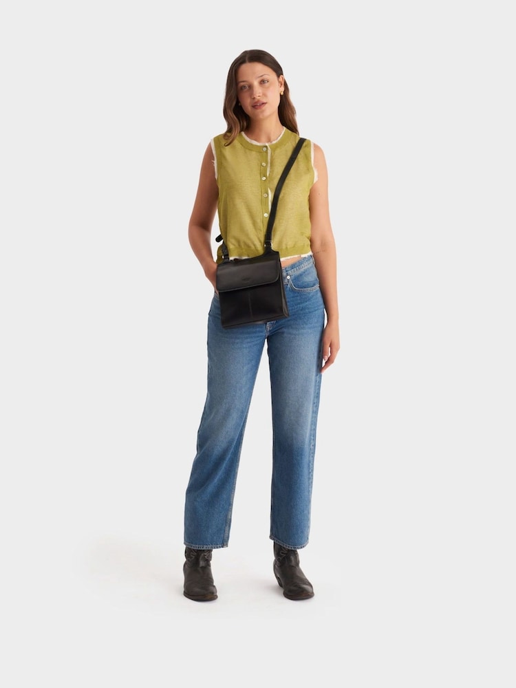 Osprey London The Narissa Leather Black Cross-Body Bag - Image 6 of 6