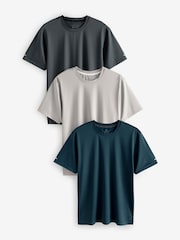 Ardoise/bleu sarcelle/gris - Lot de 3 t-shirts texturés Active Gym and Training - Image 1 de 15